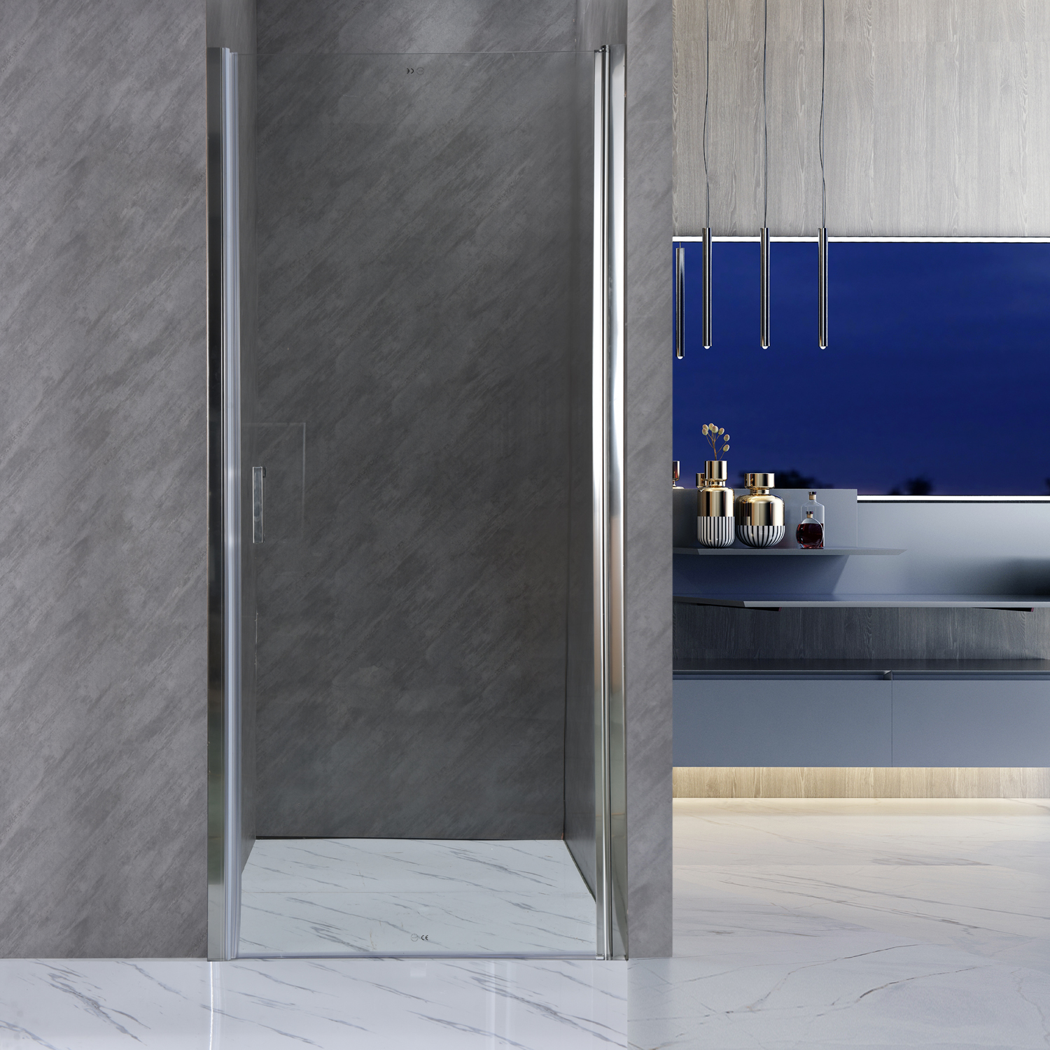 Porta doccia “Nettuno” con anta battente 90 cm cristallo trasparente da 6  mm - Cerama Shop Online di igienico-sanitari ed accessori per il bagno