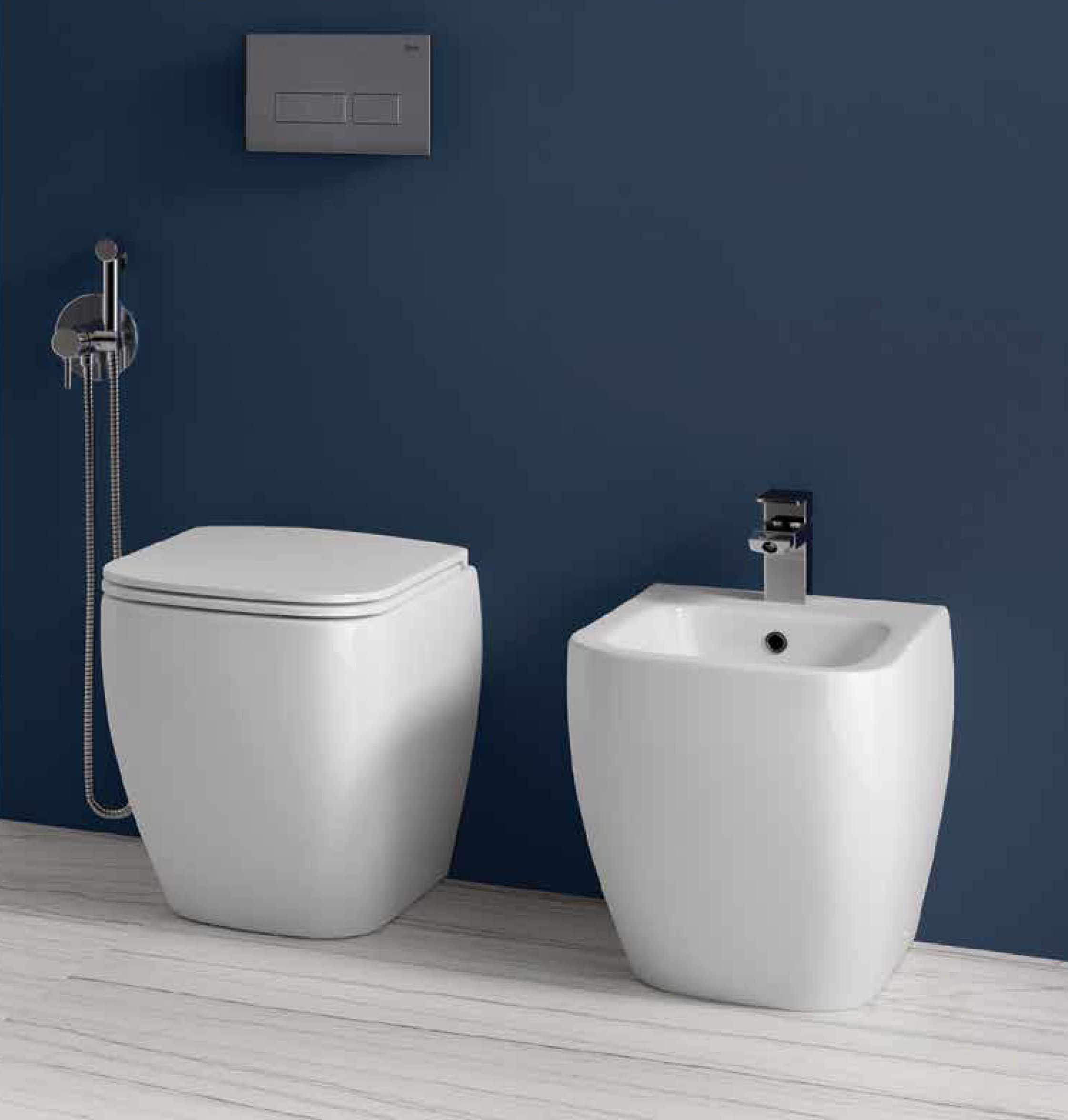 Sanitari filo muro Grace in ceramica Vaso+Bidet+Coprivaso Soft Close -  Cerama Shop Online di igienico-sanitari ed accessori per il bagno