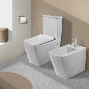Sanitari monoblocco bianco lucido con coprivaso soft close Laik quadro