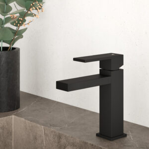 Miscelatore lavabo carbon, con piletta click clack Faro by Vanita Docce