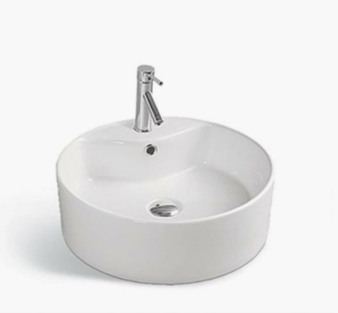 Lavabo d'appoggio 46x46 bianco lucido