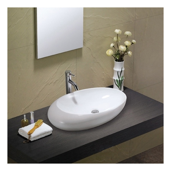 Lavabo d'appoggio 57x36x bianco lucido
