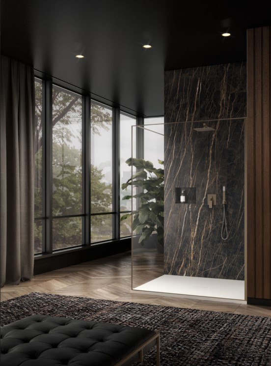 Parete doccia walk-in 100 cm Mud cristallo trasparente 8 mm Griffe