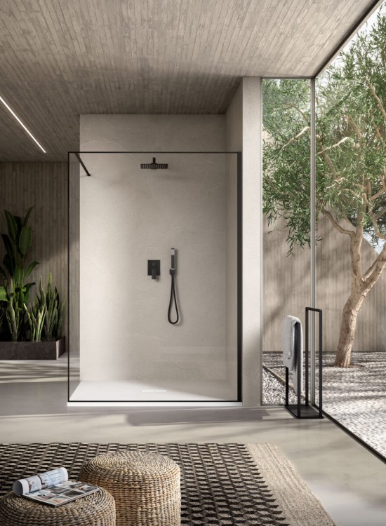 Parete doccia walk-in 100 cm Carbon cristallo trasparente 8 mm Griffe